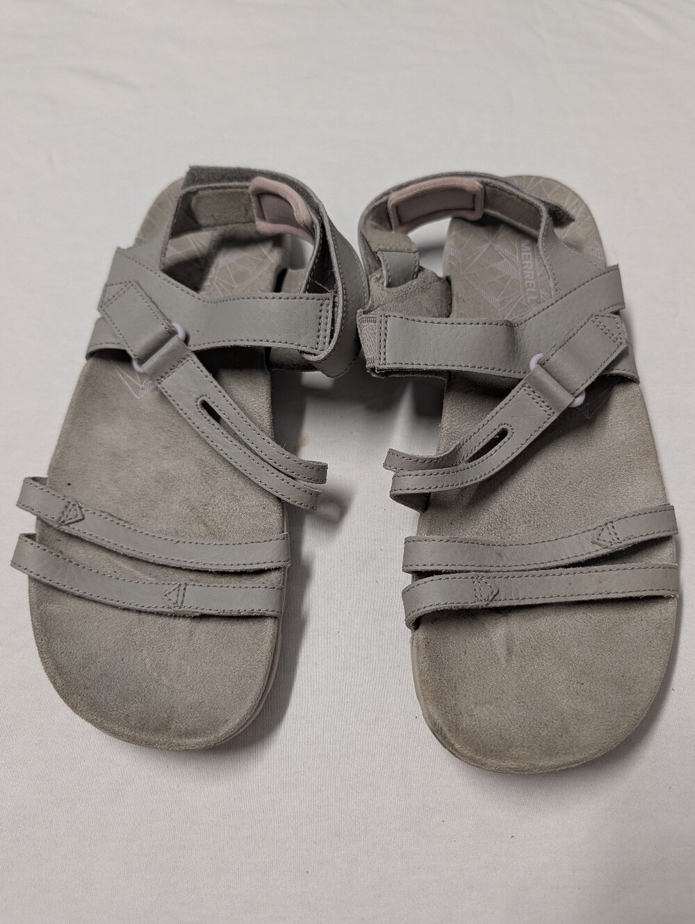 Merrell Women's Light Gray Multi-Strap Suede Outdoor Sandals Size 10